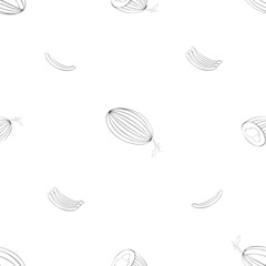 A seamless vector pattern of melons isolated on transparent background. Designed in black and white colors for prints, templates, backgrounds, wraps