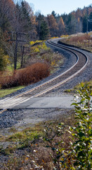 Railroad crisscrossing the Canadian countryside in November