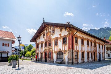 Rathaus, Oberammergau, Bayern, Deutschland	