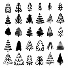 Vector set of Christmas trees