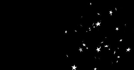 Image of stars falling over black background