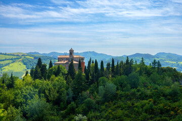 Rural landscape on the hills near  Riolo Terme and Brisighella