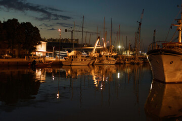 Rimini: the harbor by night