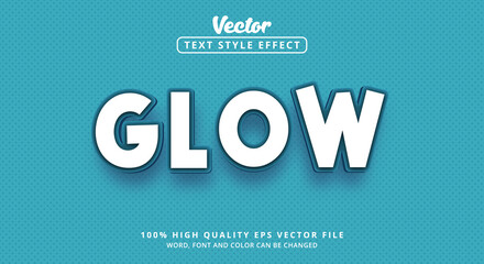 Glow text with light color, Editable text effect