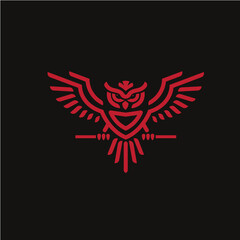 Obraz premium geometric color owl logo vector