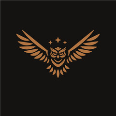 geometric color owl logo vector