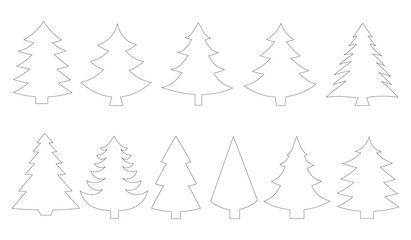 Obraz premium Christmas tree coloring vector illustration