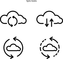 sync icon isolated on white background from user interface collection. sync icon thin line outline linear sync symbol for logo, web, app, UI. sync icon simple sign.