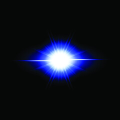 Set of transparent blue light lens flares Premium transparent eps