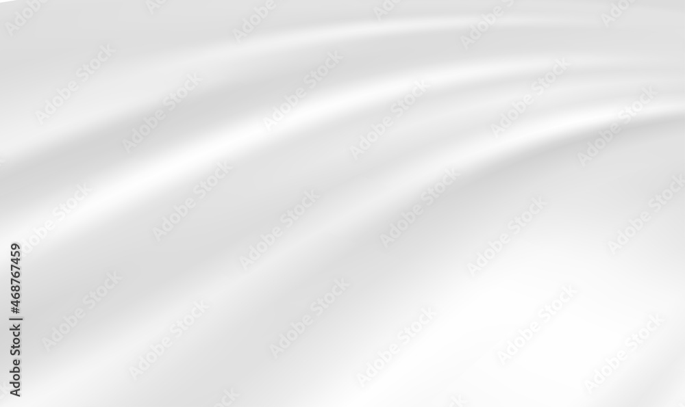 Poster abstract smooth elegant white fabric silk texture soft background with soft waves. white silk or sat