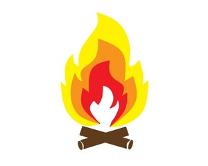 bonfire symbol on a white background. Vector illustration.