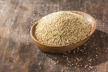 Quinoa. Gluten free Healthy food. Diet, dieting concept. Seeds of white quinoa Chenopodium quinoa
