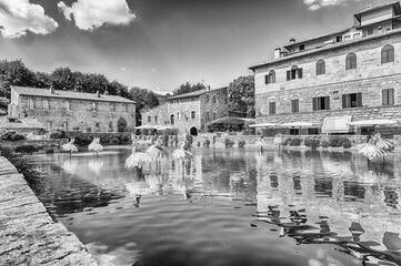 Medieval thermal baths in the town of Bagno Vignoni, Italy