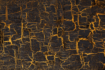 Black paint with gold crackles