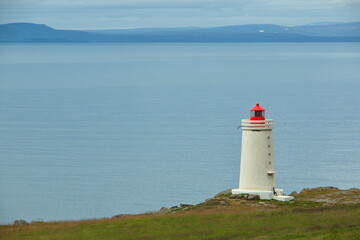 Lighthouse Skardsviti in Iceland, Europe
