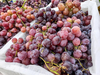 red grapes at the market