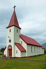 Fototapeta na wymiar Church in Flateyri, Iceland, Europe 
