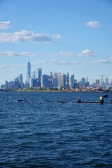 USA, New York, Manhattan skyline across river