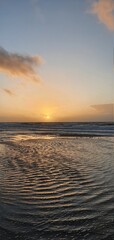 Sint Maartenszee Netherlands October 2021 colorful sunset over the sea in beautiful autumn weather