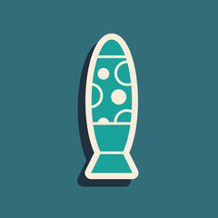 Green Floor lamp icon isolated on green background. Long shadow style. Vector