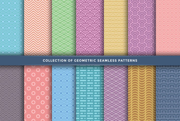 Collection of abstract geometric pattern design.