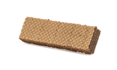 chocolate waffles isolated on white background. dessert