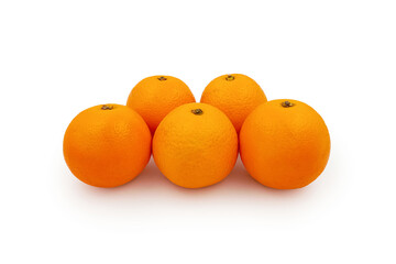 Fresh oranges isolated on white background