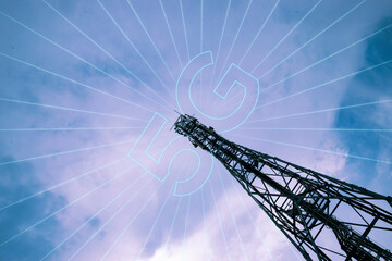 Network wireless. Radio telecommunication tower cellular antenna. Mobile cell phone communication...