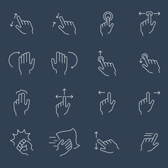 Gesture icons set. Gesture pack symbol vector elements for infographic web