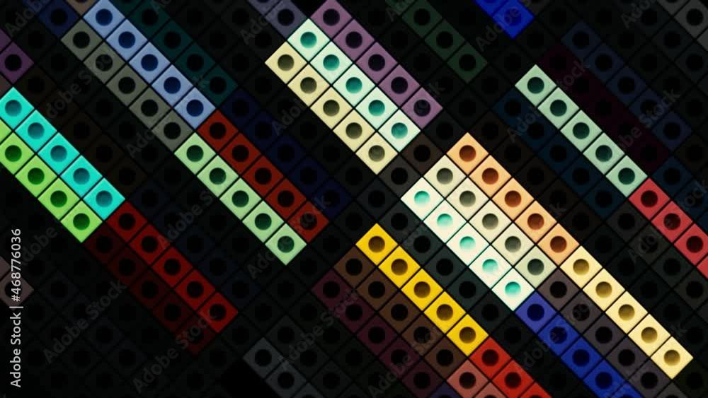 Poster abstract random motion of children constructor details on a dark background. motion. visualization o