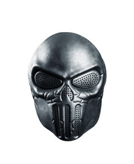 Humanoid alien head isolated on white background with clipping path