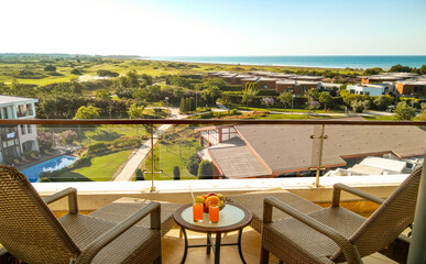 beautiful view from balcony hotel resort without people