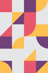 Minimalist background with colorful simple square and triangle pattern