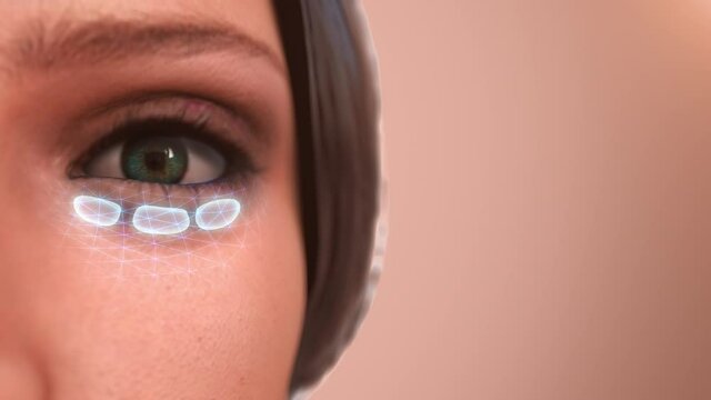 Eye cream ball split and move to eye skin for reduce dark and spot skin.Beauty cosmetic concept with 3d rendering.