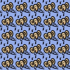 seamless pattern of cute monster cartoon