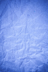 Recycling blue paper crumpled background.