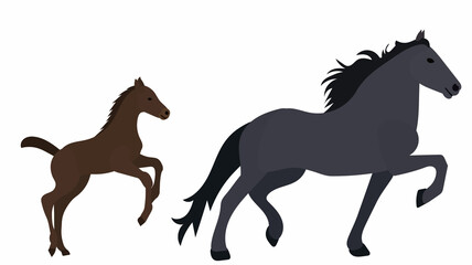 Fototapeta na wymiar horse in flat style vector, isolated
