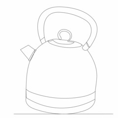 kettle one continuous line drawing vector, isolated