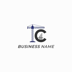 design logo combine letter C and crane construction