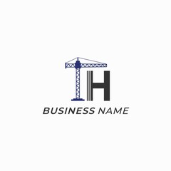 design logo creative construction and letter H