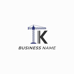 design logo combine letter K and crane