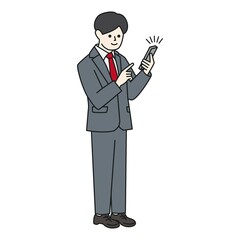 スマホを操作するビジネスパーソン