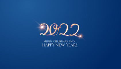 2022 glowing lights text for New Year background