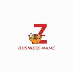 design logo creative letter Z and noodles