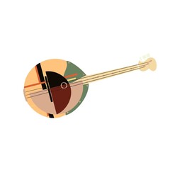 Abstract musical instruments. Domra on white background. Illustration. Isolated.