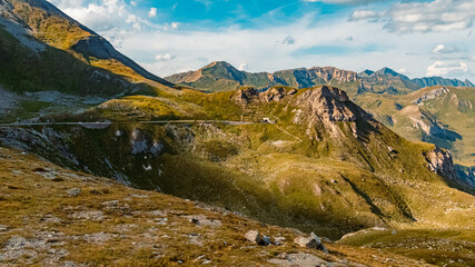 Beautiful alpine summer view at the famous Grossglockner high Alpine road, Kaernten, Salzburg, Austria