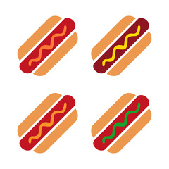 fast food icons, vector illustration