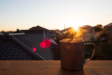 cup of coffee on a table