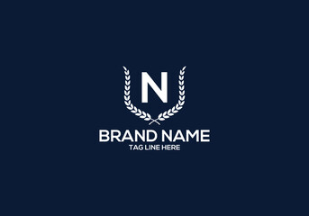 N letter logo design and minimalist logo.