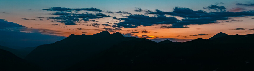 Beautiful alpine sunrise view at the famous Grossglockner High Alpine Road, Salzburg, Austria